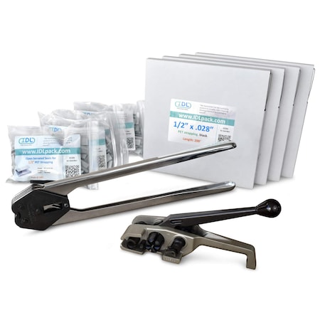Idl Packaging 1/2" HD Polyester Strapping Kit, 800 Ft. Tensioner/Sealer PM.PSK.12.800